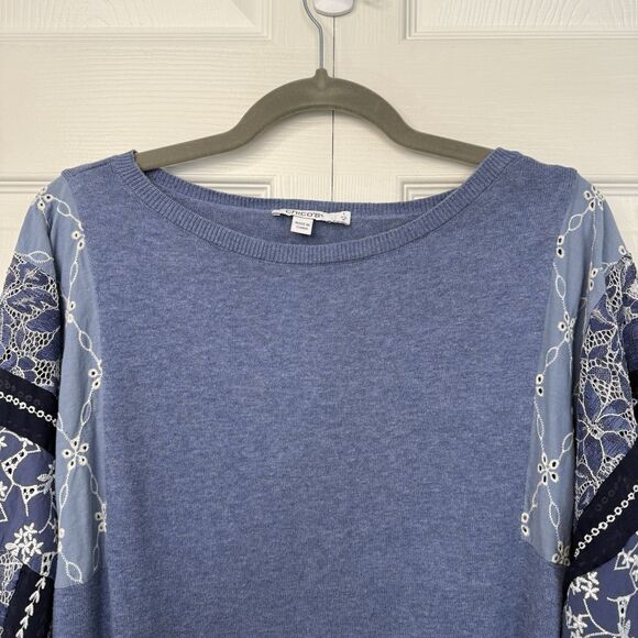 Chico's Faded Indigo Blue Pullover Sweater Women’s Size 1 (M) - Picture 2 of 8